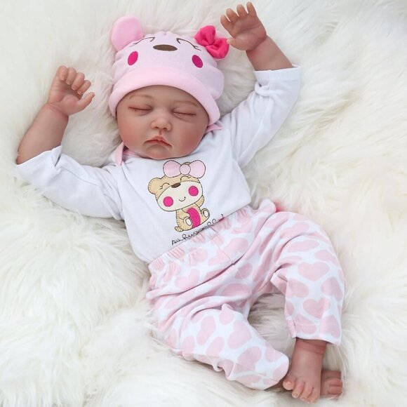 🆕22 Inches Girl Soft Vinyl Realistic Baby Doll Newborn Reborn Baby Doll 3+ - Picture 2 of 4